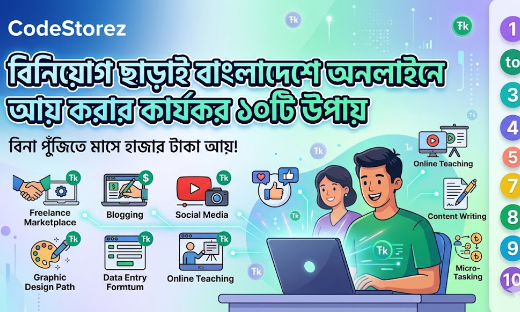 বিনিয়োগ ছাড়াই বাংলাদেশে অনলাইনে আয় করার কার্যকর ১০টি উপায়