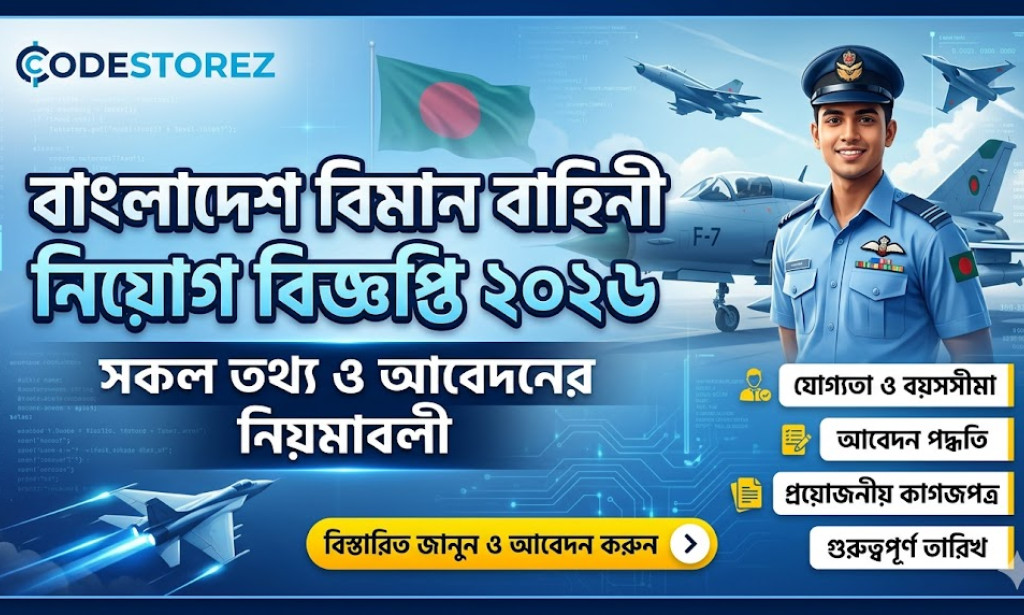 বাংলাদেশ বিমান বাহিনী নিয়োগ বিজ্ঞপ্তি ২০২৬: সকল তথ্য ও আবেদনের নিয়মাবলী