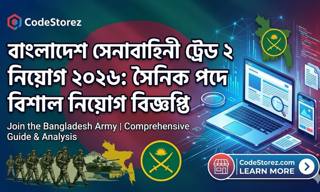 বাংলাদেশ সেনাবাহিনী ট্রেড ২ নিয়োগ ২০২৬: সৈনিক পদে বিশাল নিয়োগ বিজ্ঞপ্তি