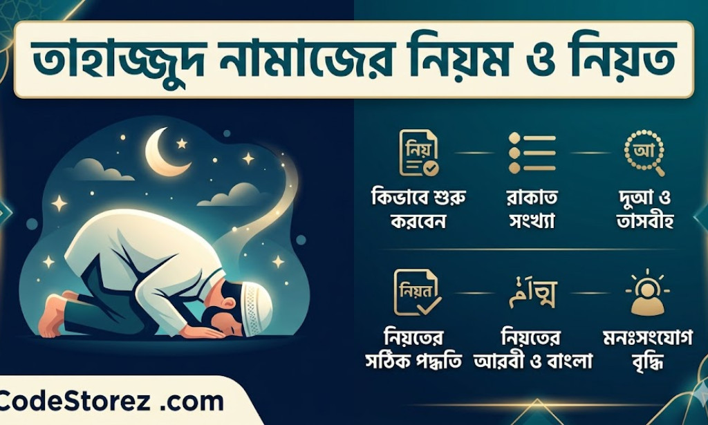 তাহাজ্জুদ নামাজের নিয়ম ও নিয়ত