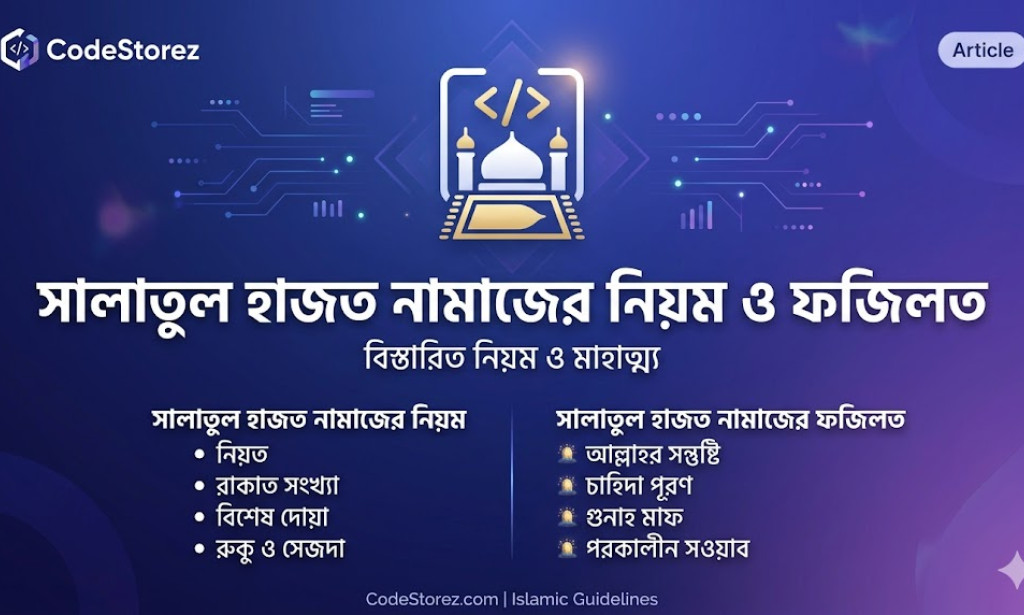 সালাতুল হাজত নামাজের নিয়ম ও ফজিলত