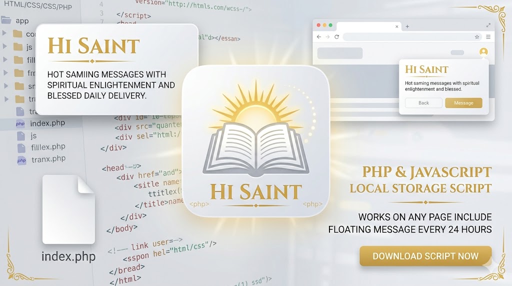 DOWNLOAD Hi Saint PHP Script 2026 | BEST Daily Quote Floating Popup Script | 100% WORKING NO ERROR FREE INSTALL