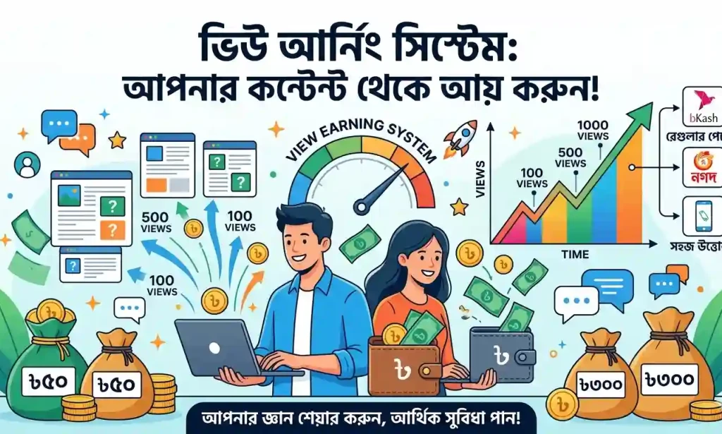 কিভাবে আপনার ব্লগ এবং প্রশ্ন থেকে টাকা আয় করবেন? (ভিউ আর্নিং সিস্টেম)