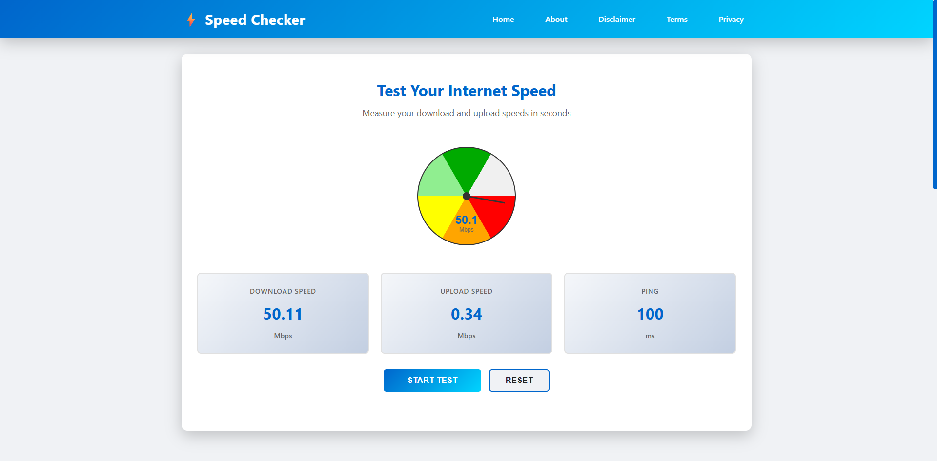 Internet Speed Checker Screenshot 2