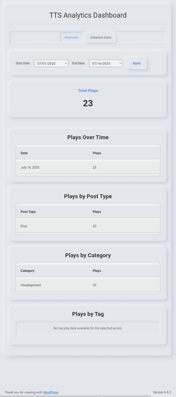 WP Post TTS Screenshot 2