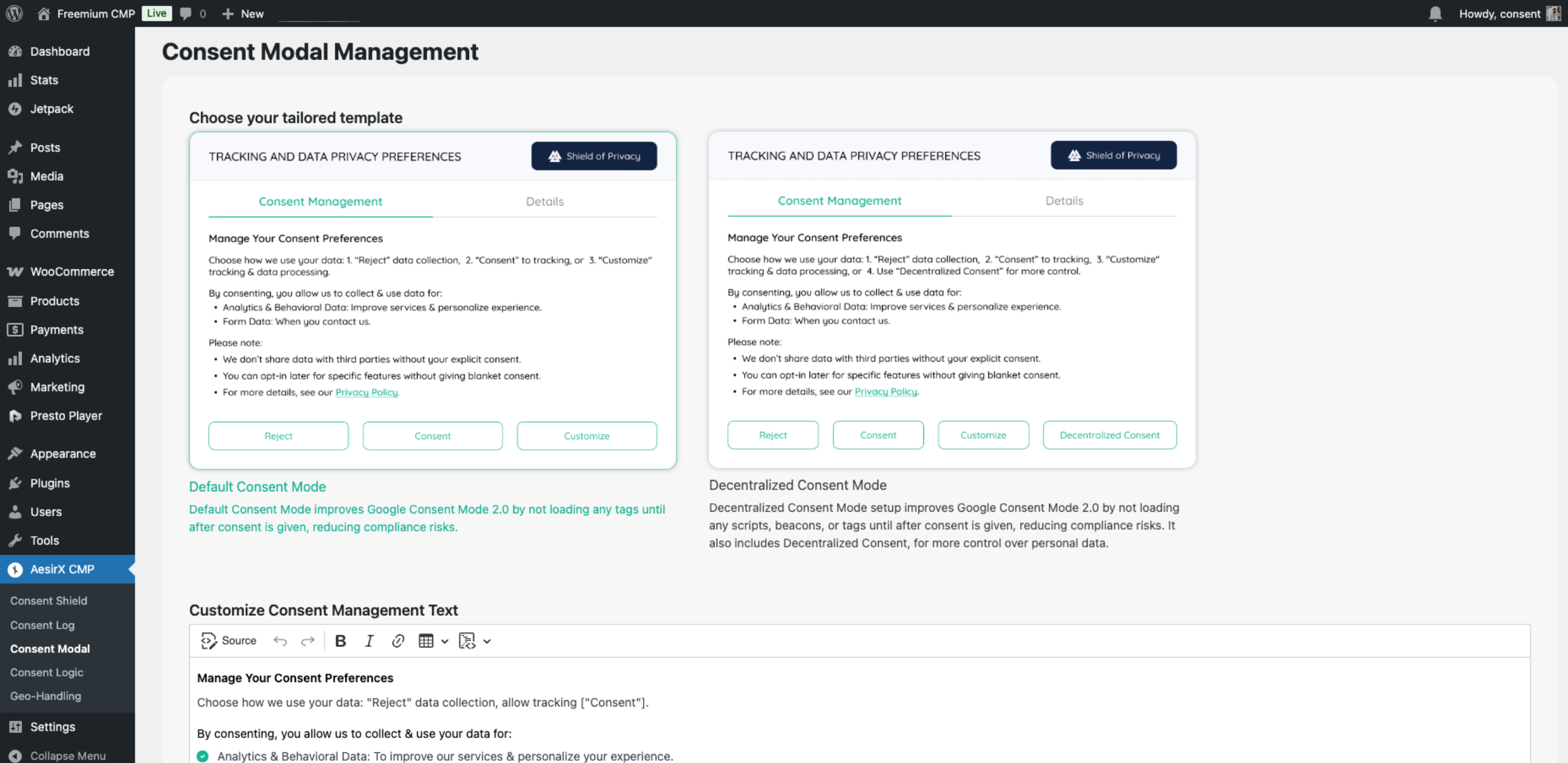 AesirX Consent Screenshot 3