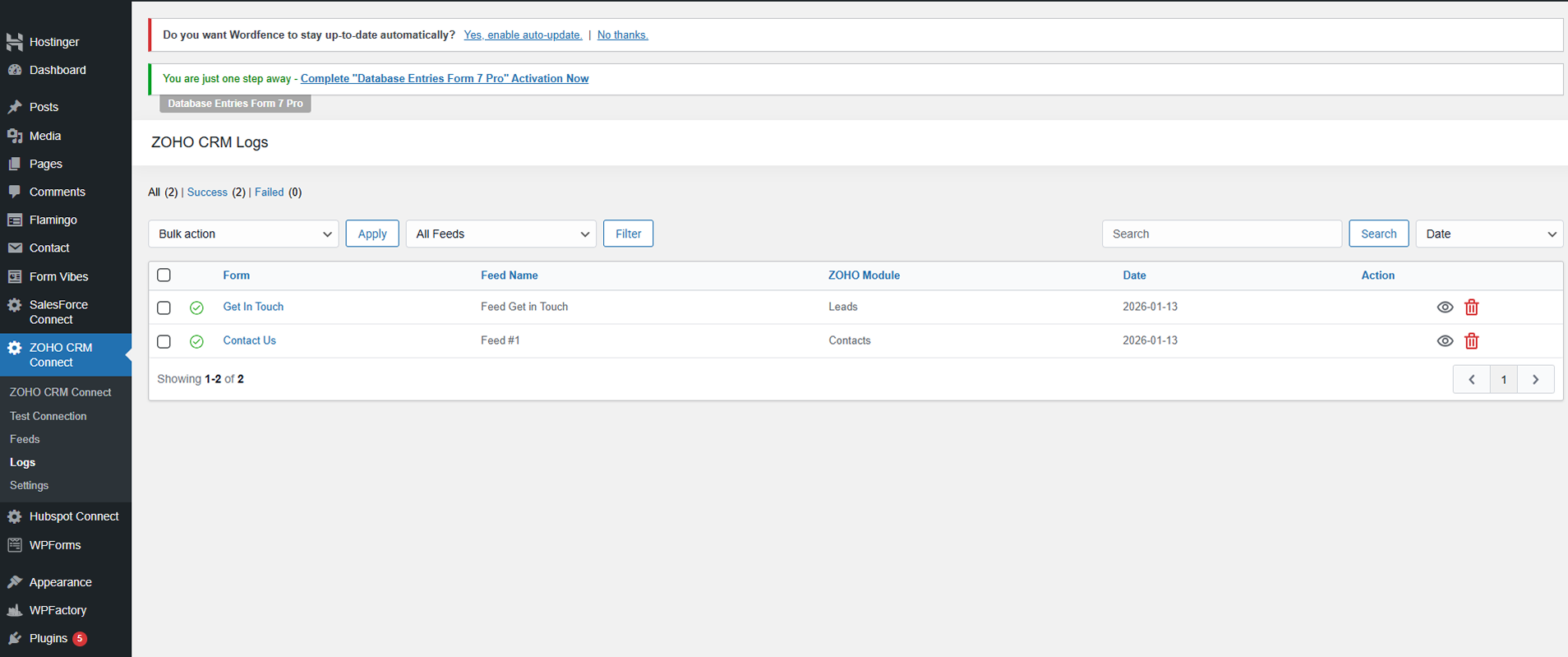 Centous Integration for Contact Form 7 and Zoho Screenshot 3
