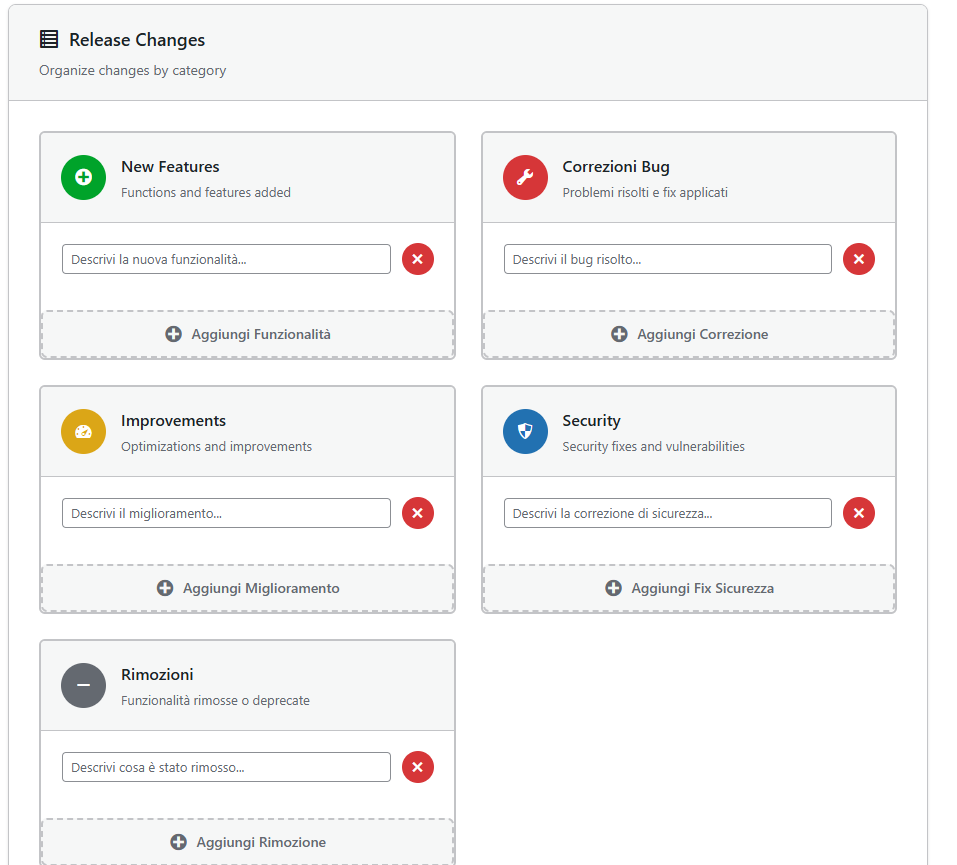 Changelog Manager Screenshot 1