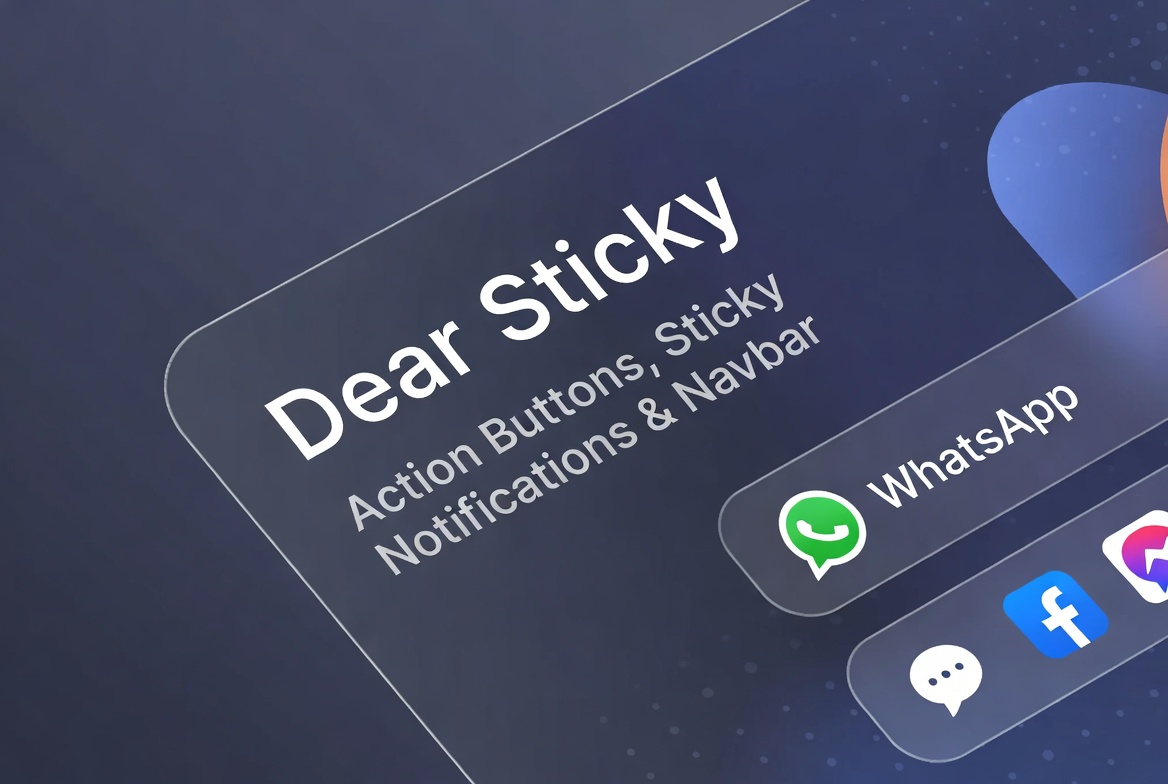 Dear Sticky – Floating Action Buttons, Sticky Notifications & Navbar Screenshot 1