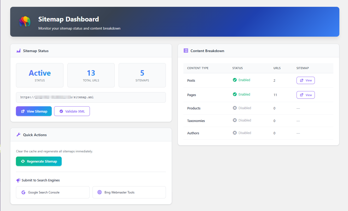 Developer Sitemap Screenshot 1
