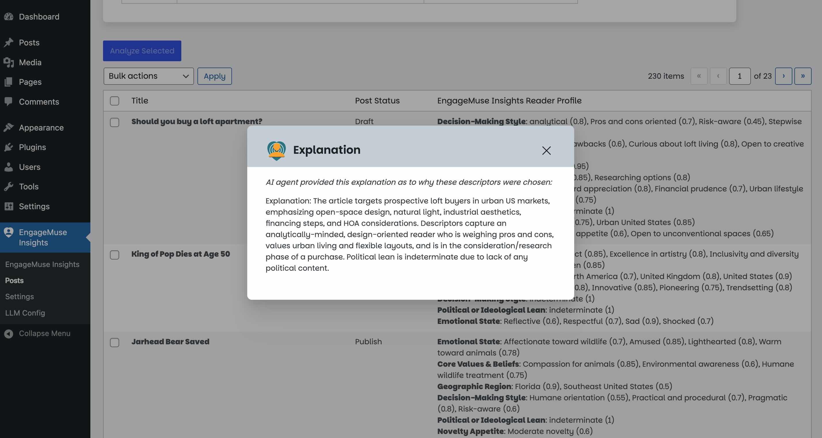 EngageMuse Insights Screenshot 3
