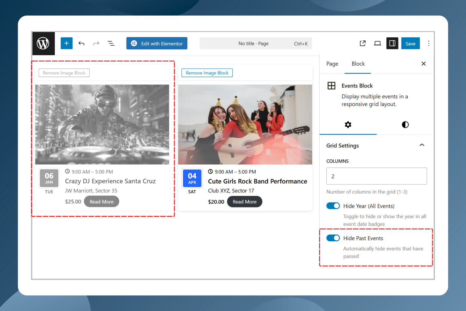 Events Block Screenshot 2
