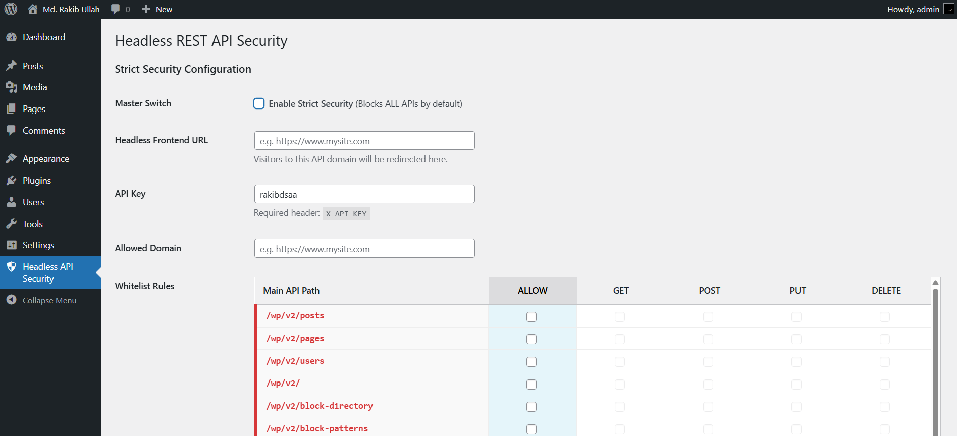 Headless REST API Security Screenshot 1