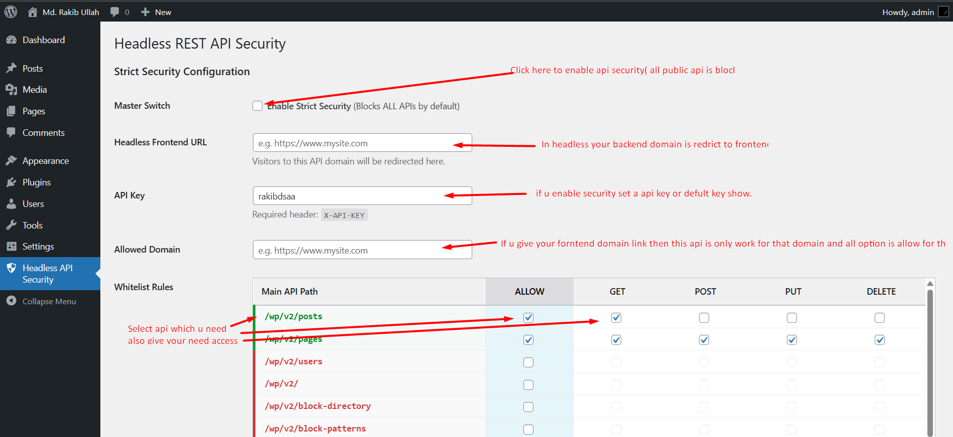 Headless REST API Security Screenshot 2