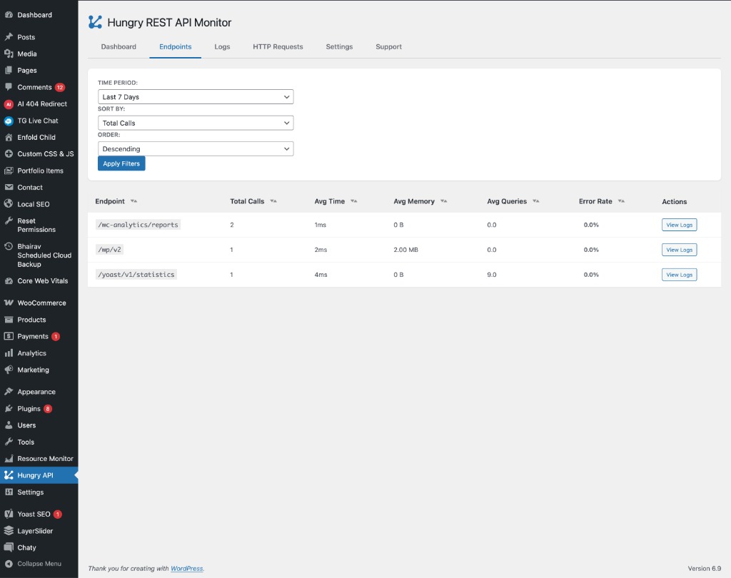 Hungry REST API Monitor Screenshot 2