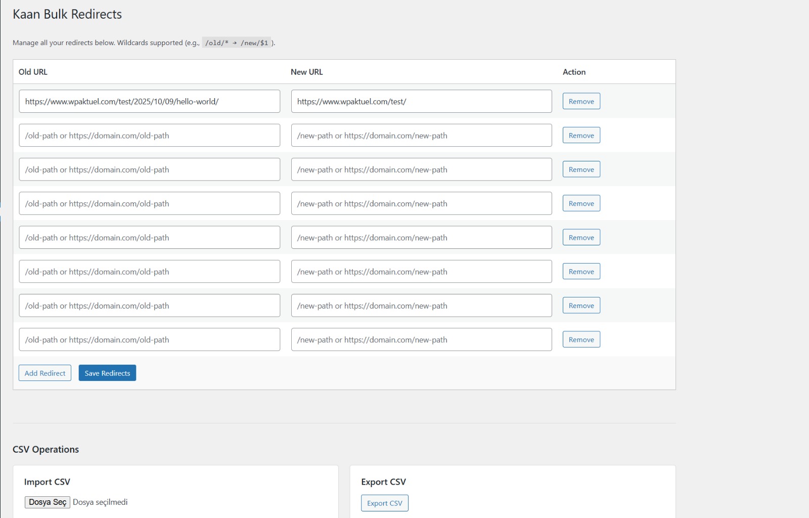 Kaan Bulk Redirects Screenshot 3