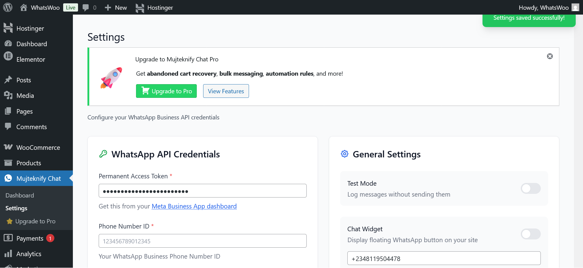 Mujteknify Chat for WooCommerce Screenshot 3