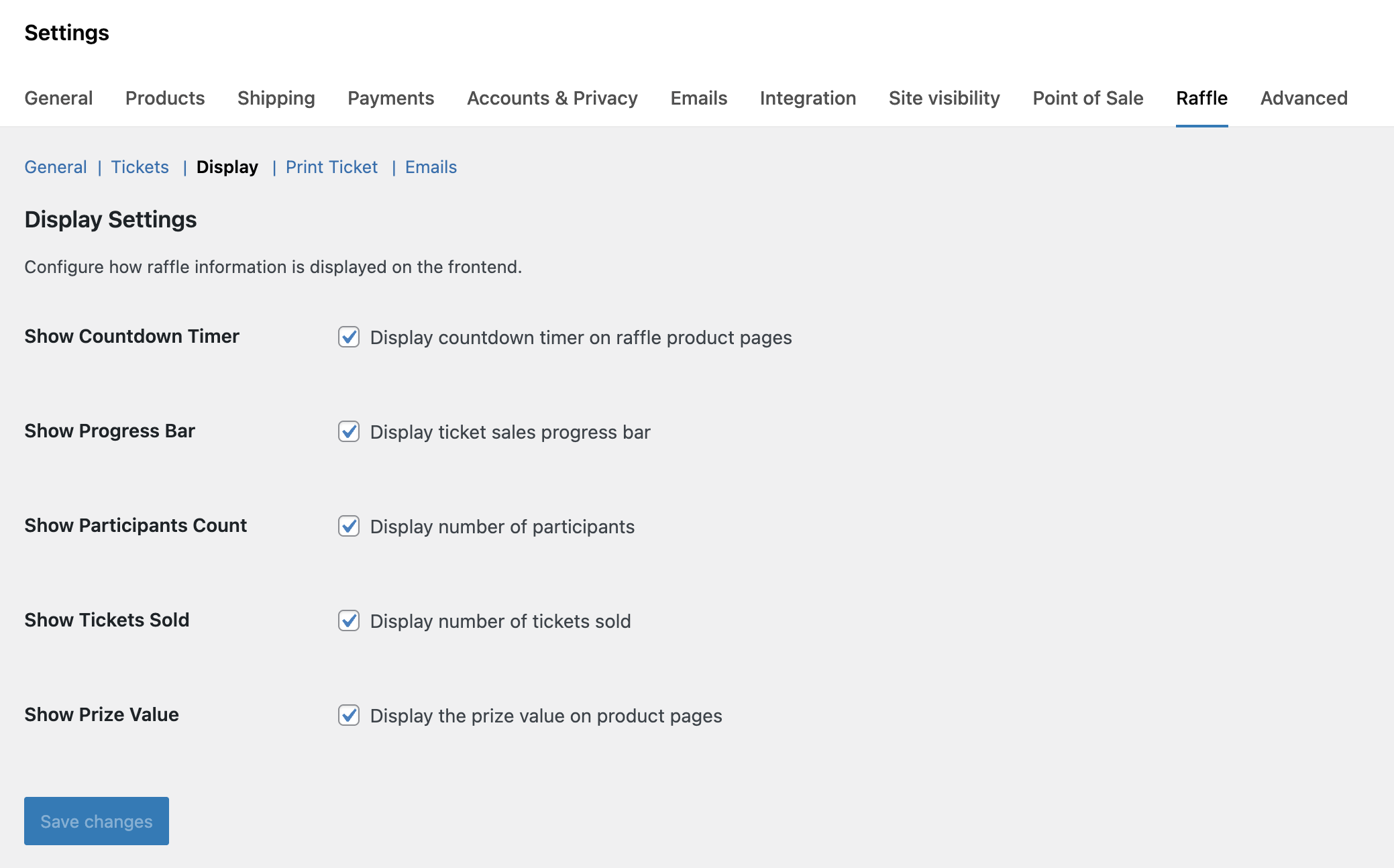 Raffle for WooCommerce Screenshot 3
