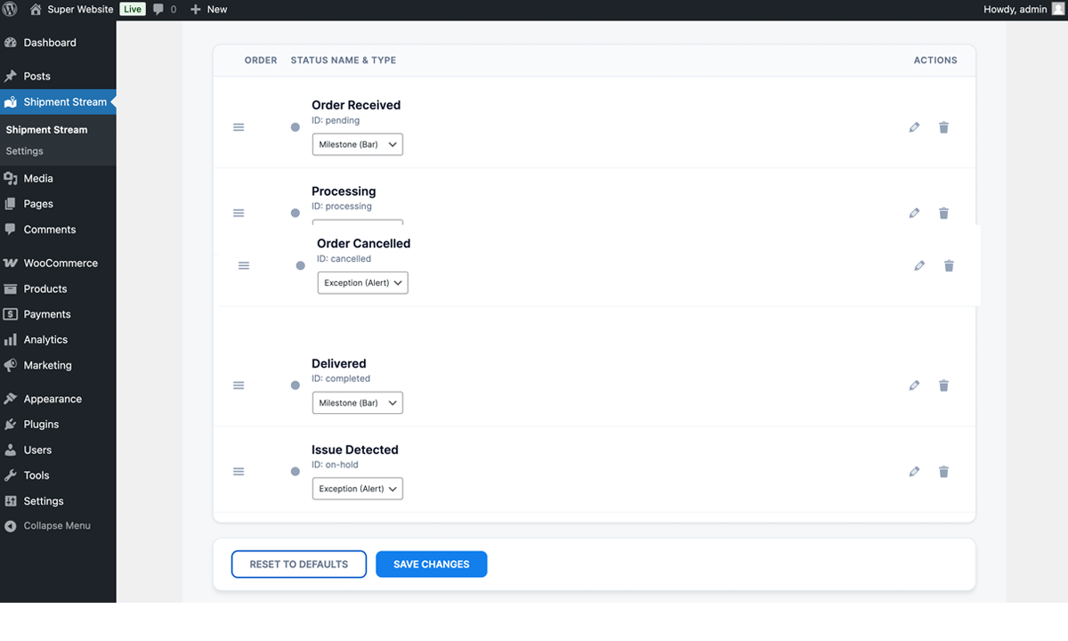 Shipment Stream View for WooCommerce Screenshot 4