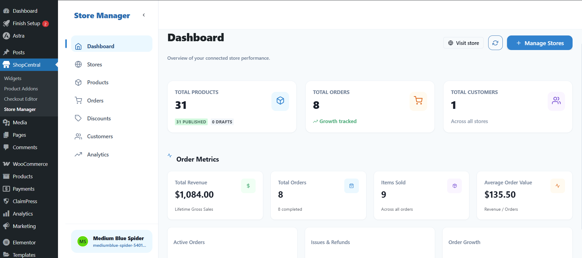 ShopCentral – Advanced Analytics for WooCommerce Screenshot 1