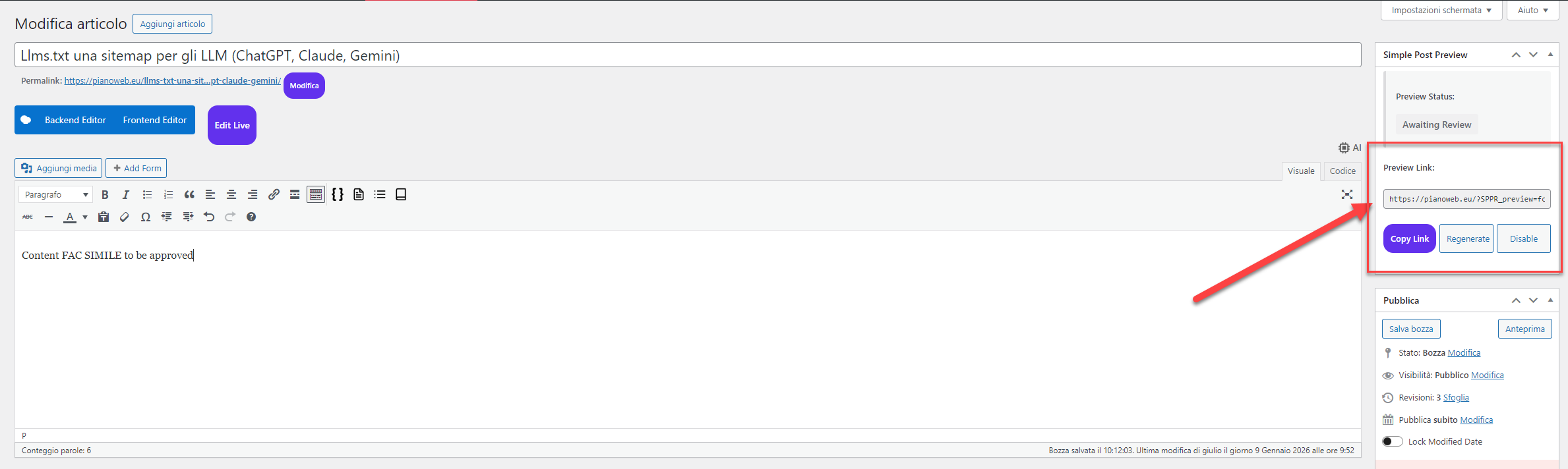 Simple Post Preview & Review Screenshot 2