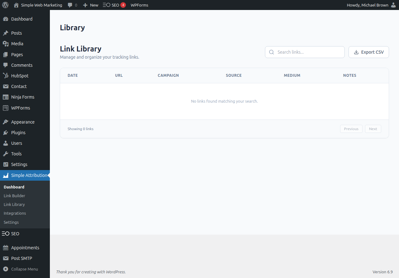 Simple Web Marketing Attribution Screenshot 3