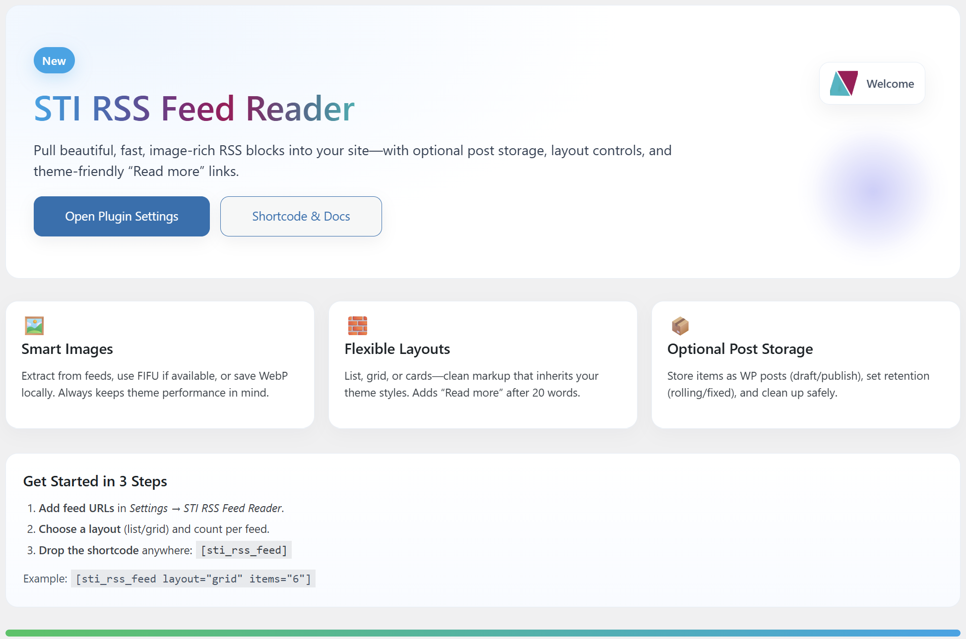 STI RSS Feed Reader Screenshot 1
