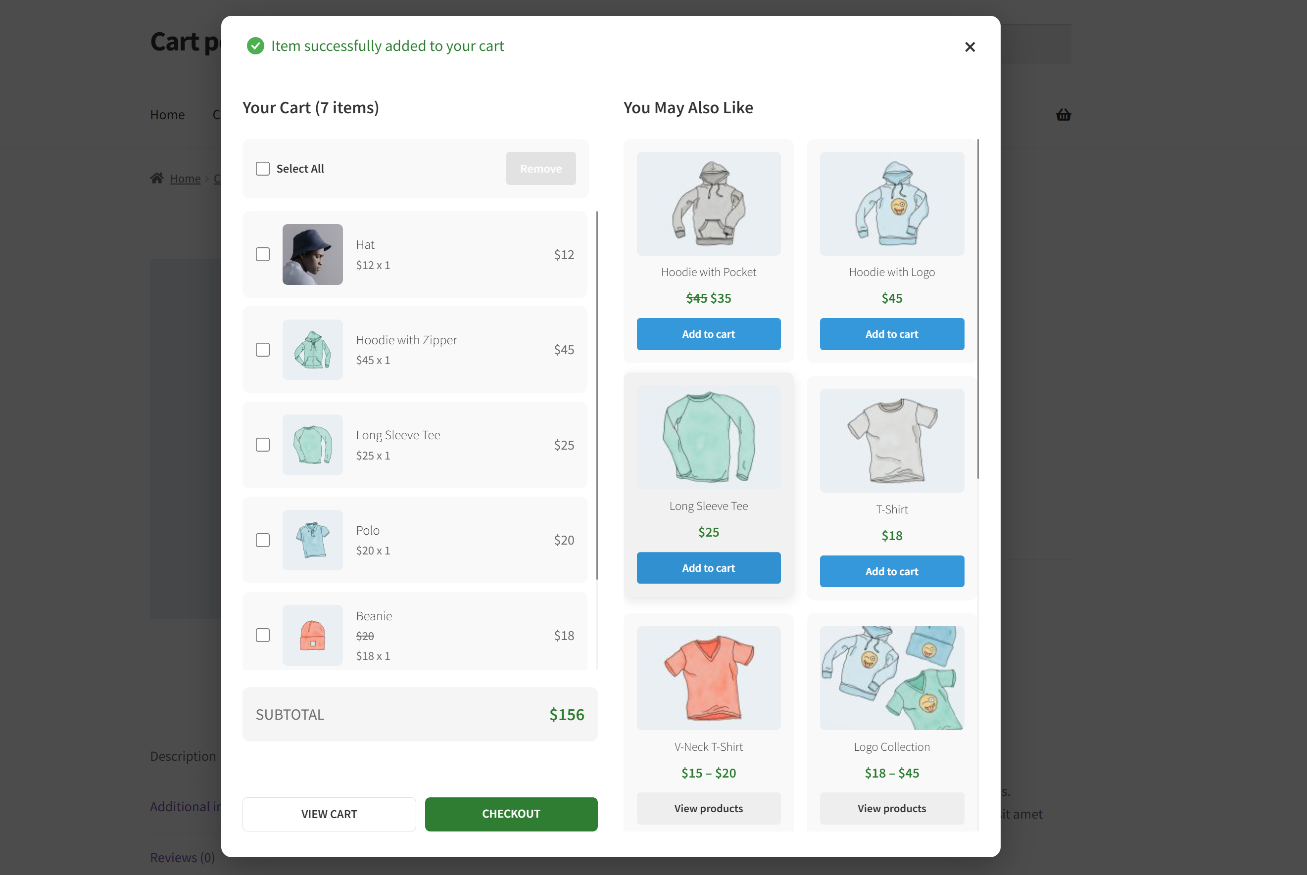 Sunfolia Smart Cart Popup Screenshot 2
