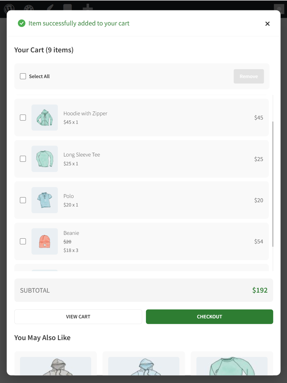 Sunfolia Smart Cart Popup Screenshot 4