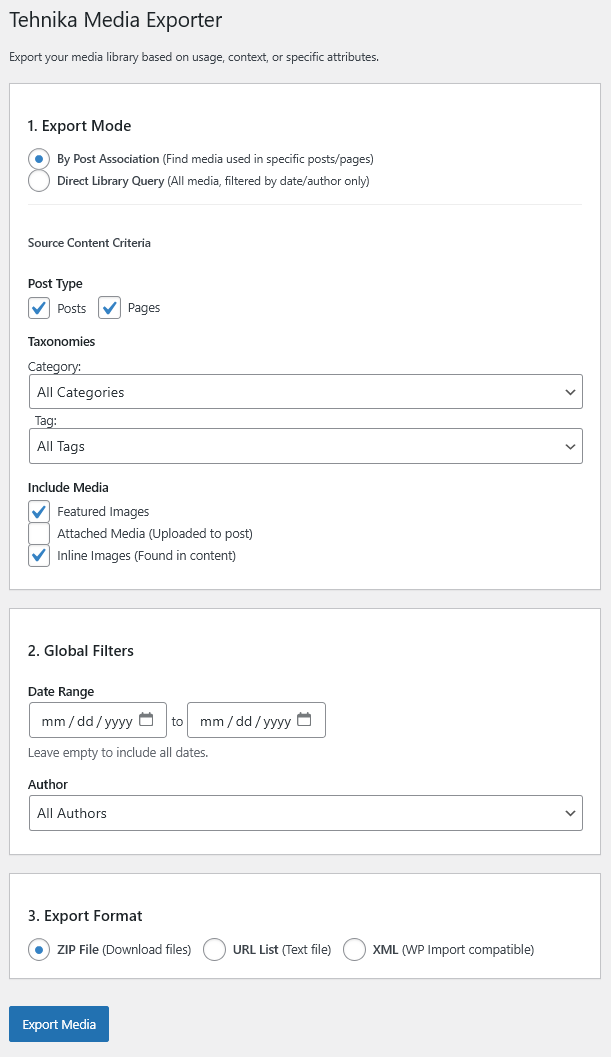 Tehnika Media Exporter Screenshot 1