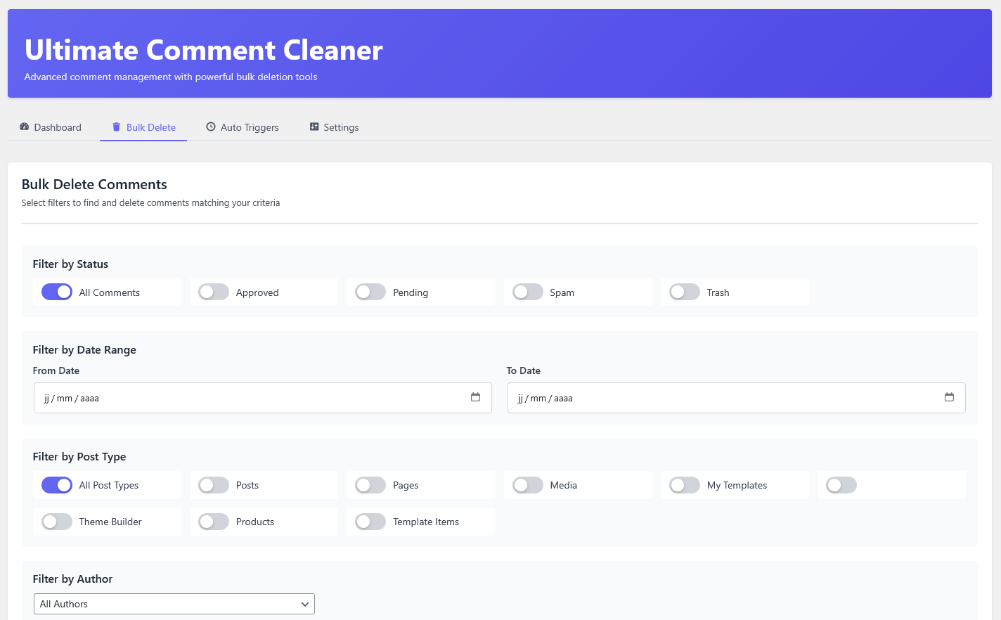 Ultimate Comment Cleaner Screenshot 2