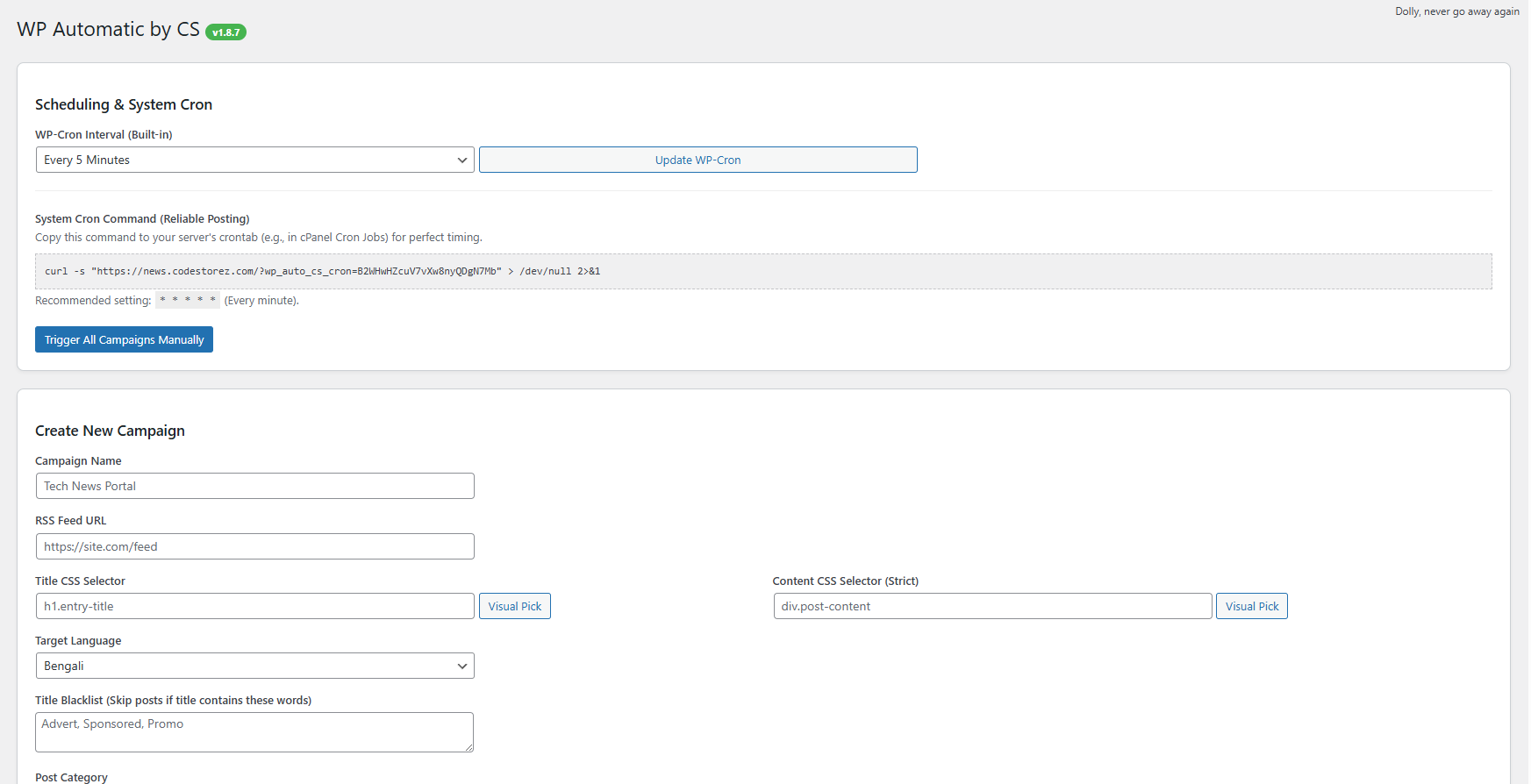 WP Automatic by CS Screenshot 3