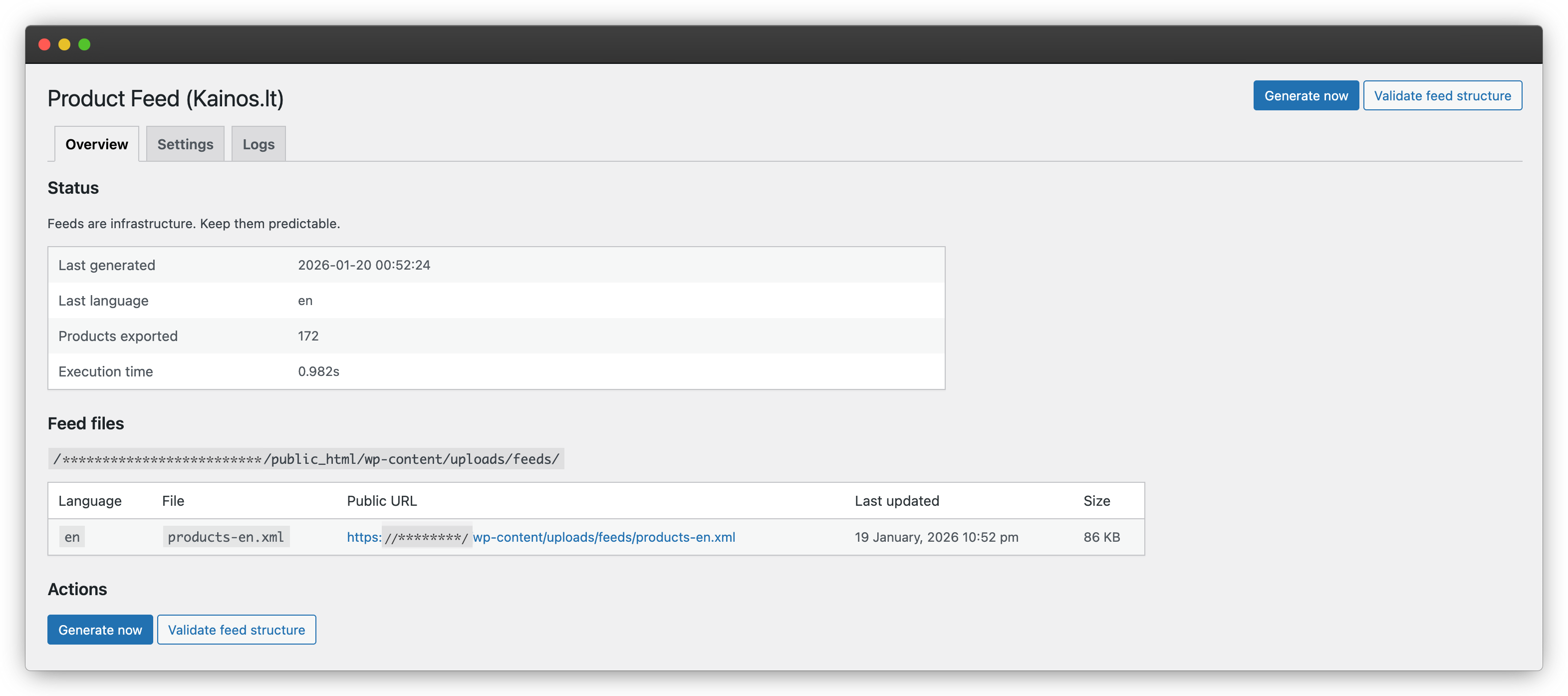 Yablonsky Product Feed for Kainos.lt Screenshot 1