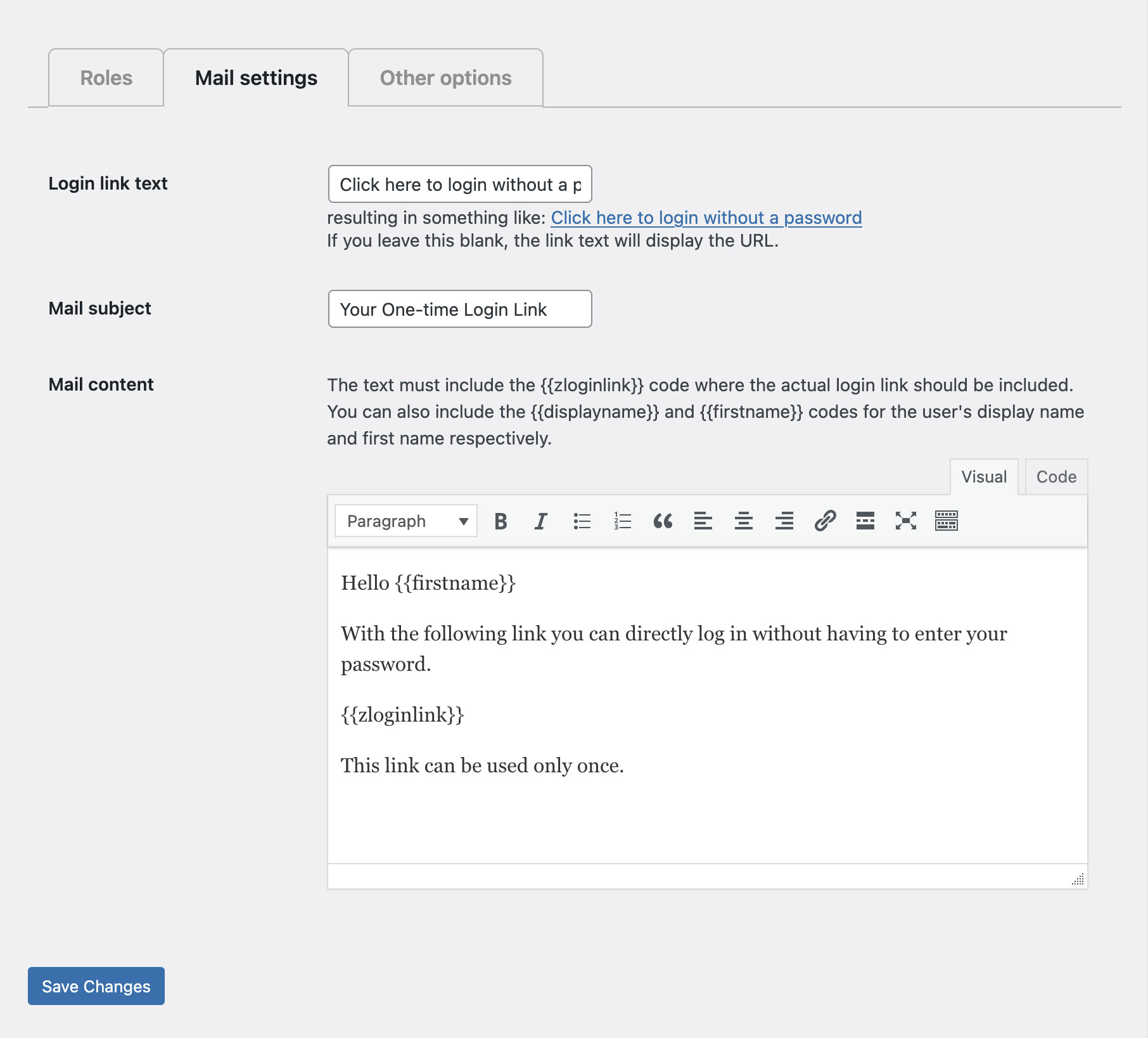 Zodan One-time Login Link Screenshot 2